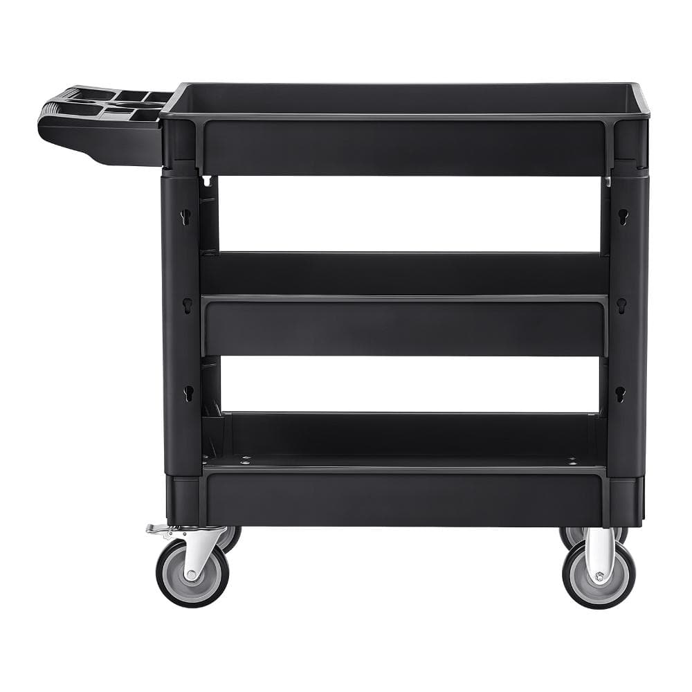 Utility Service Cart, 3 Shelf 550lb Heavy Duty Plastic Rolling Cart with 360° Swivel Wheels for Garage price history on PriceWatchPro