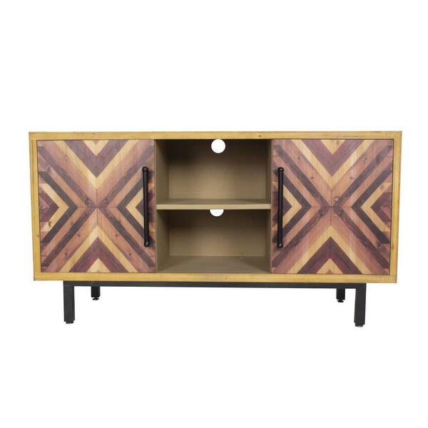 HomeRoots Shelly Brown Wood Cabinet with a Drawer and Door