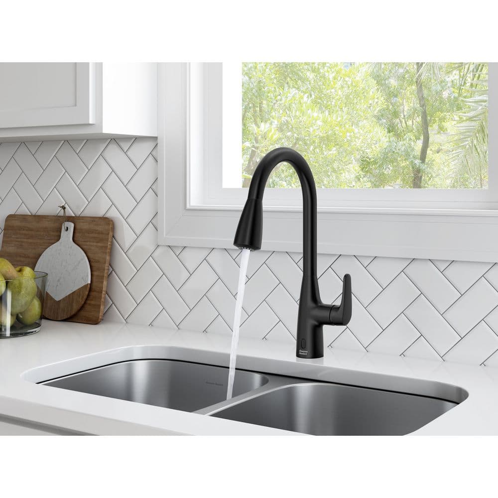 Matte Black Touchless High-Arc Pull-Down Kitchen Faucet