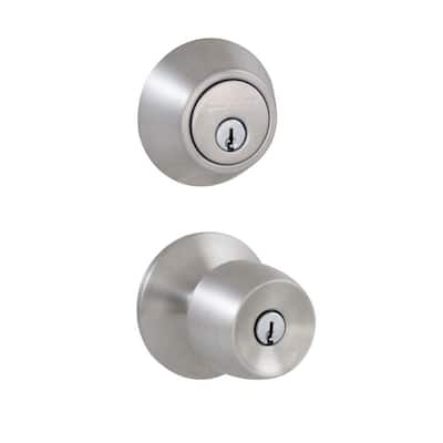 Brandywine Stainless Steel Keyed Entry Knob and Single Cylinder Deadbolt Combo Pack