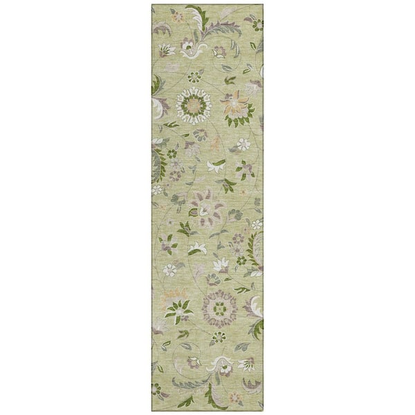 Chantille Machine Washable Indoor/Outdoor Abstract ACN1006 Aloe 2 ft. 3 in. x 7 ft. 6 in. Area Rug