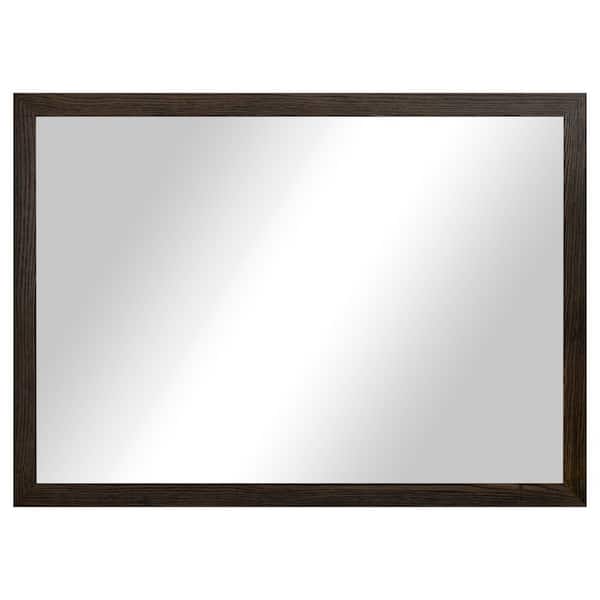 2 in Ebony Frame (30 in. W x 43 in. H) Oak Hardwood Rectangle Wall Mirror