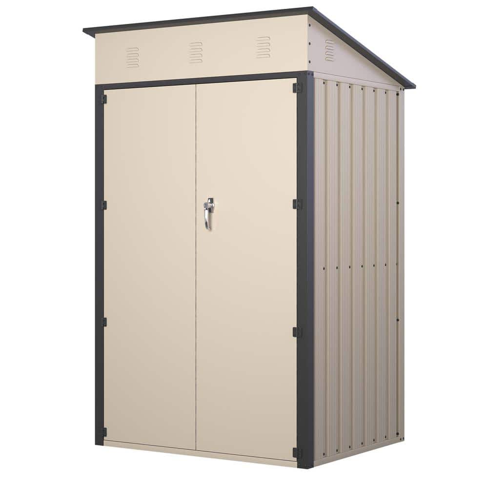 6 ft. W x 4 ft. D Yellow Outdoor Metal Sloped Top Storage Shed Garden Tool 
