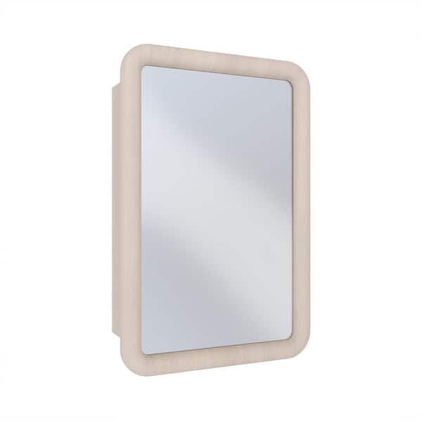 Plaisir 18 in. W x 27 in. H Recessed/Wall Mount Rectangular Medicine Cabinet with Mirror in White Oak