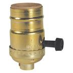 2-3/4 in. 3-Way Brass Turn Knob Lamp Socket