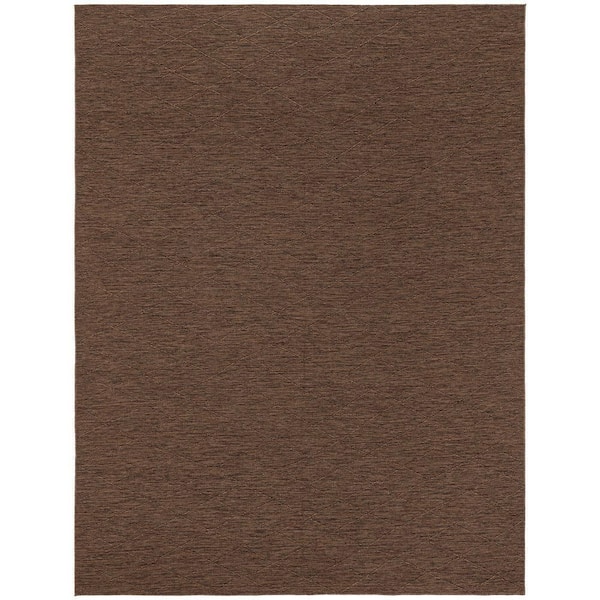 Nourison Practical Solutions Mocha 10 ft. x 14 ft. Diamond Contemporary Area Rug
