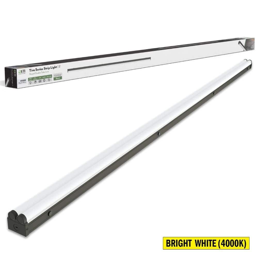 1-Pack 8 ft. Integrated LED Black Strip Light Fixture, 8000 Lumens, 80-Watt, 4000K Bright White, Round Double Tube Lens price history on PriceWatchPro