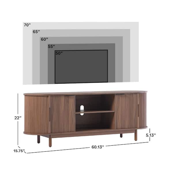 Walker Edison Furniture Company 60 in. Mocha Modern Reeded TV