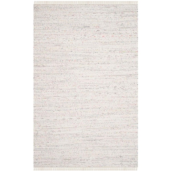 SAFAVIEH Rag Rug Ivory/Multi 6 ft. x 9 ft. Gradient Striped Area Rug