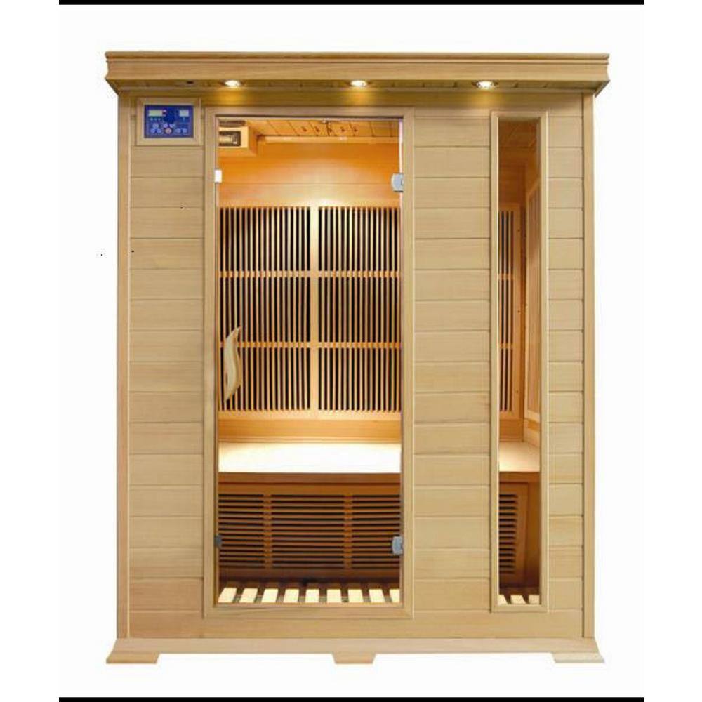Westlake 3-Person Hardwood and Cultured Stone Infrared Sauna
