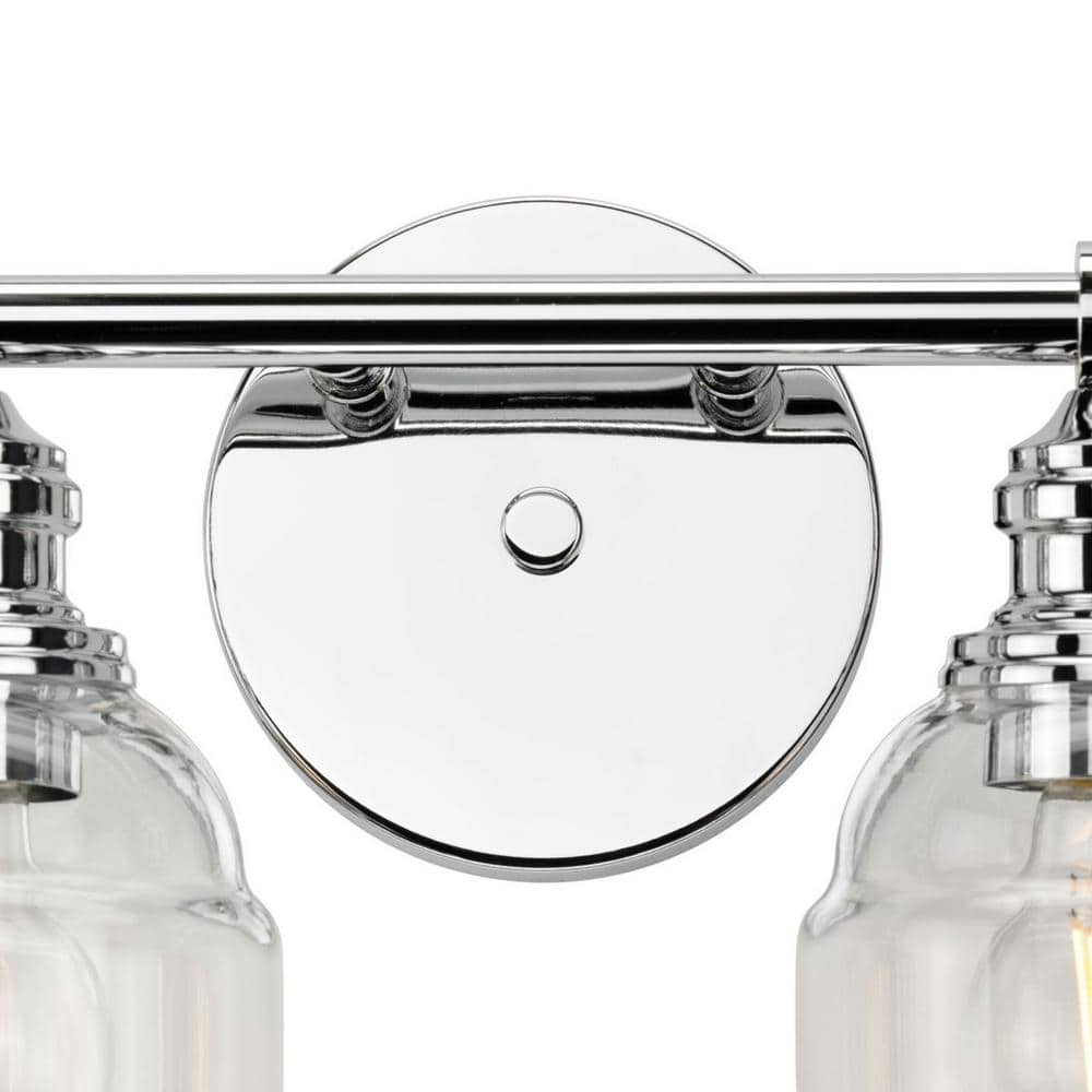 Ambrose 2-Light Polished Chrome Wall Sconce with Clear Glass Shades