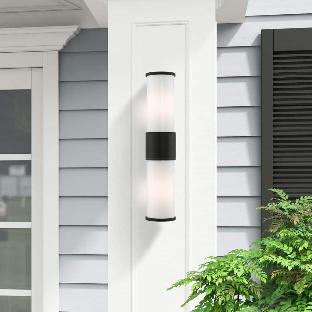 Kinsley 2 Light Textured Black Outdoor Wall Sconce price history on PriceWatchPro