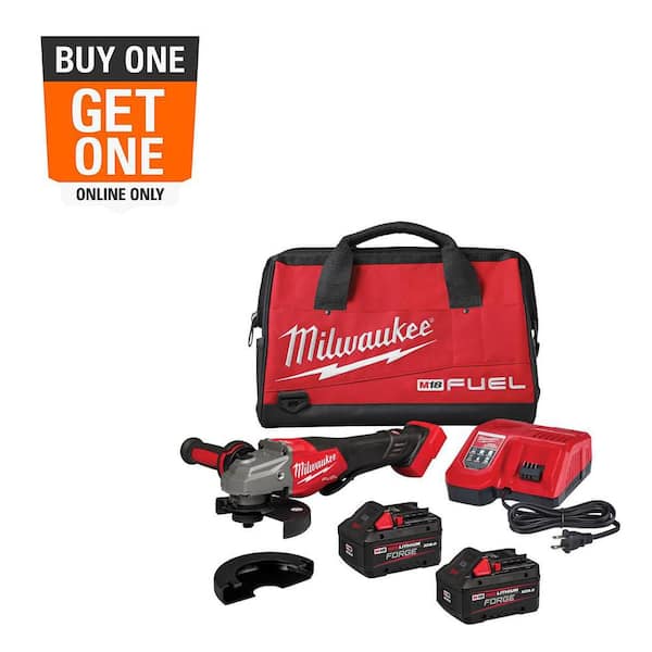 M18 FUEL 18-Volt Lithium-Ion Brushless Cordless 4-1/2 in./6 in. Braking Grinder w/Paddle Switch & Two XC 8.0 Ah Battery