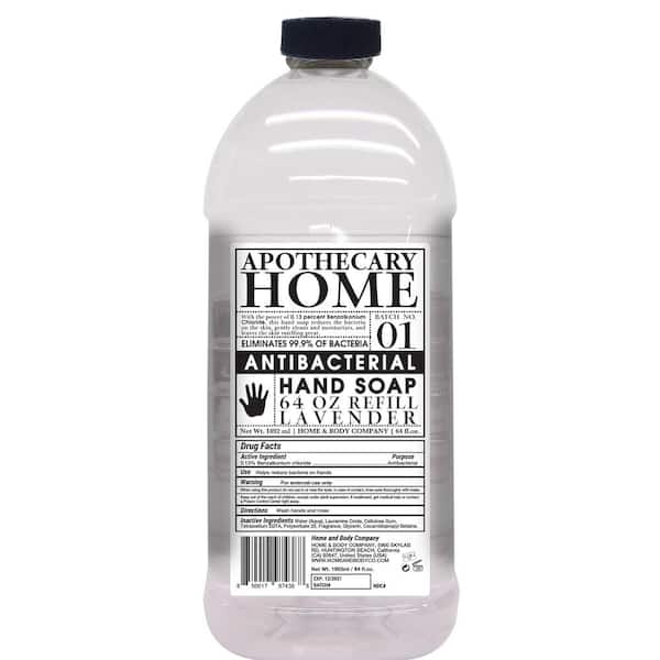 Unbranded 64 oz. Apothecary Home Antibacterial Hand Soap Refill Lavender Sage (4-Pack)