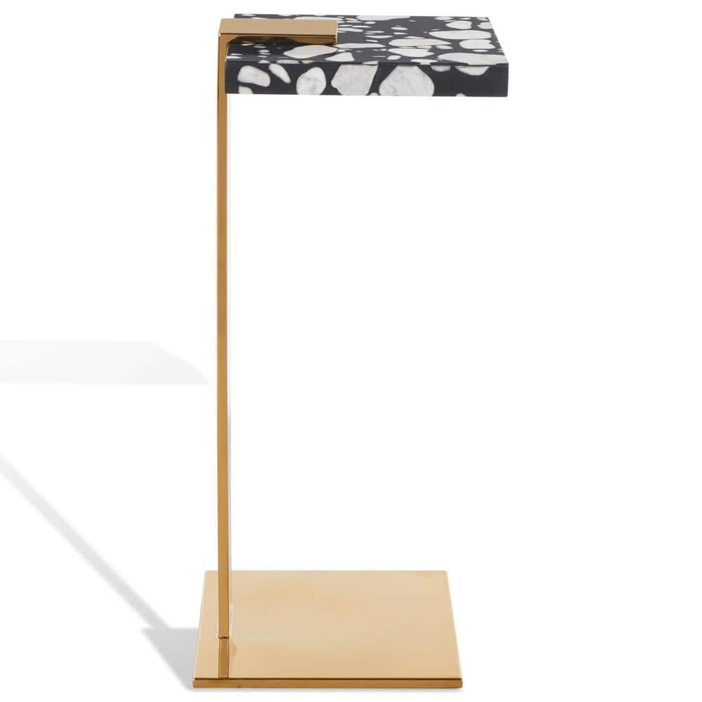 Mars 9.84 in. Black Square Acrylic End Table