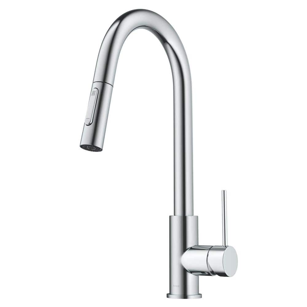 Chrome Contemporary Pull-Down Single Handle Kitchen Faucet