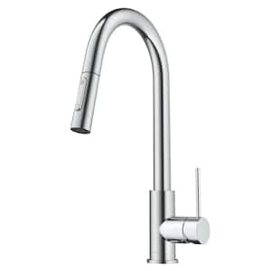 Oletto Single Handle Pull Down Sprayer Kitchen Faucet in Chrome
