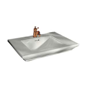 Memoirs 30 in. Ceramic Countertop Sink Basin in White with Overflow Drain