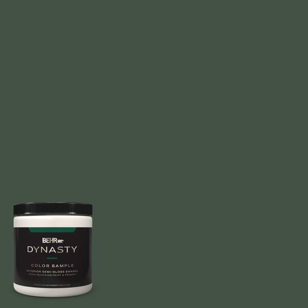 BEHR DYNASTY 8 oz. #ECC-48-3 Lush Grass Semi-Gloss Enamel Stain-Blocking Interior/Exterior Paint and Primer Sample