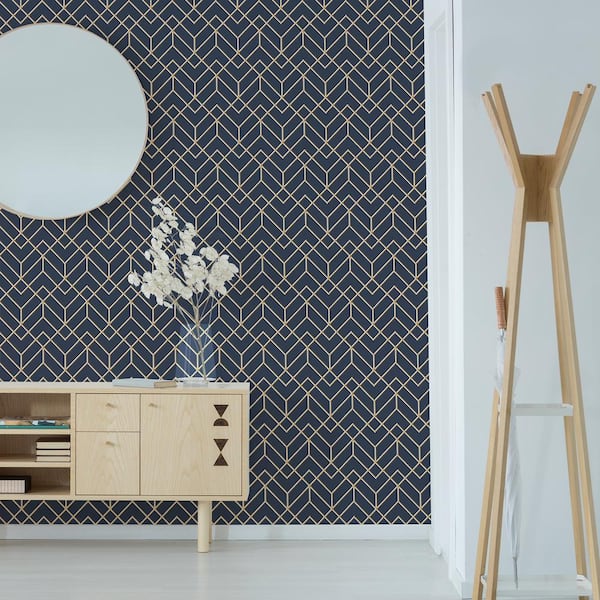 Losanges Navy Peel and Stick Wallpaper