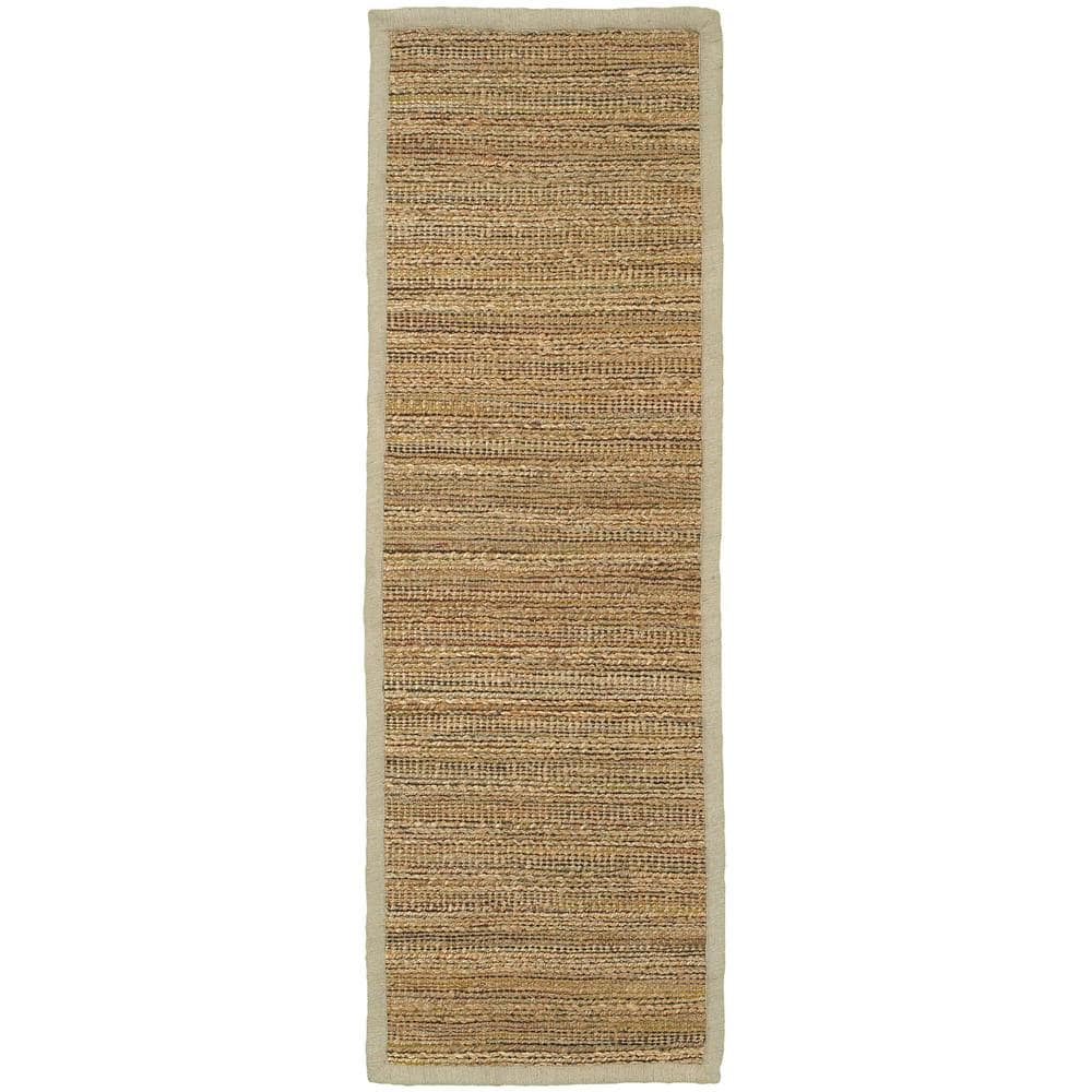 Natural Jute and Chenille Brown 2 ft. 6 in. x 7 ft. 9 in.  Handwoven Area R
