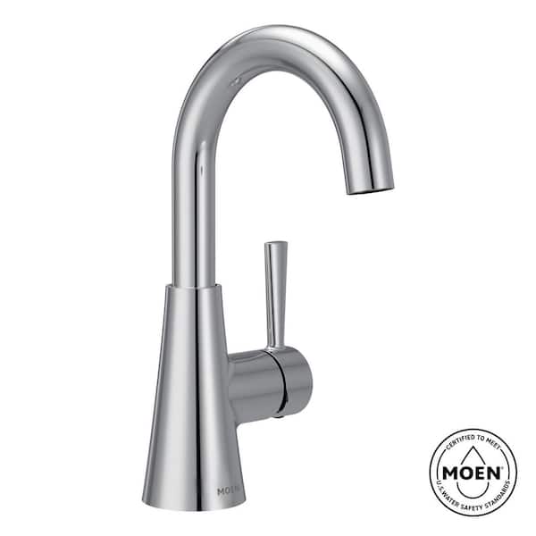 Ronan Single Hole Single-Handle Curved Bathroom Faucet in Chrome