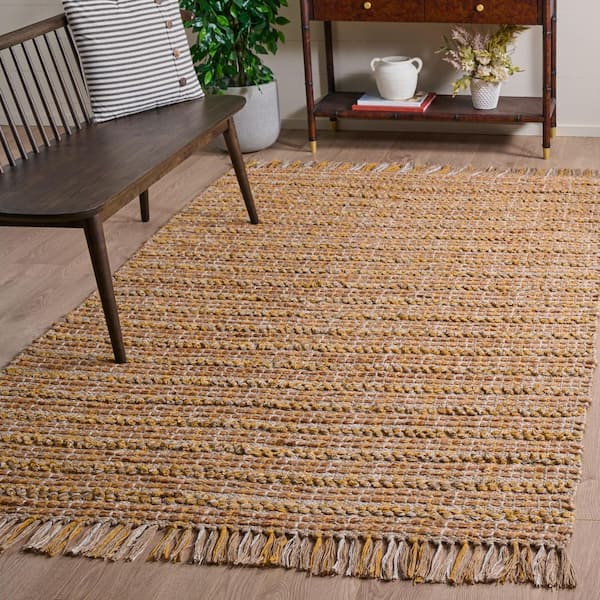 Cape Cod 5 ft. x 8 ft. Gold/Natural Plaid Area Rug
