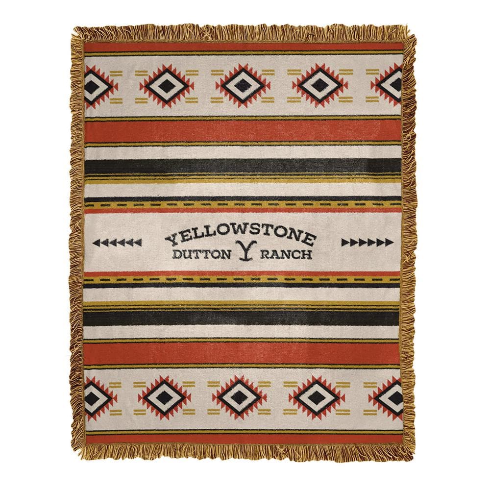 THE NORTHWEST GROUP Yellowstone Montana Tribal Woven Jacquard Throw