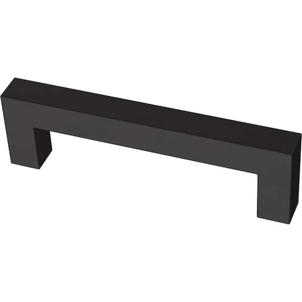 Modern 3 Flat-End Matte Black Cabinet Drawer Bar Pull + Reviews