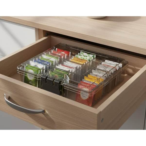 HDX 6 in. 6-Compartment Clear Small Storage Organizer 999-8506