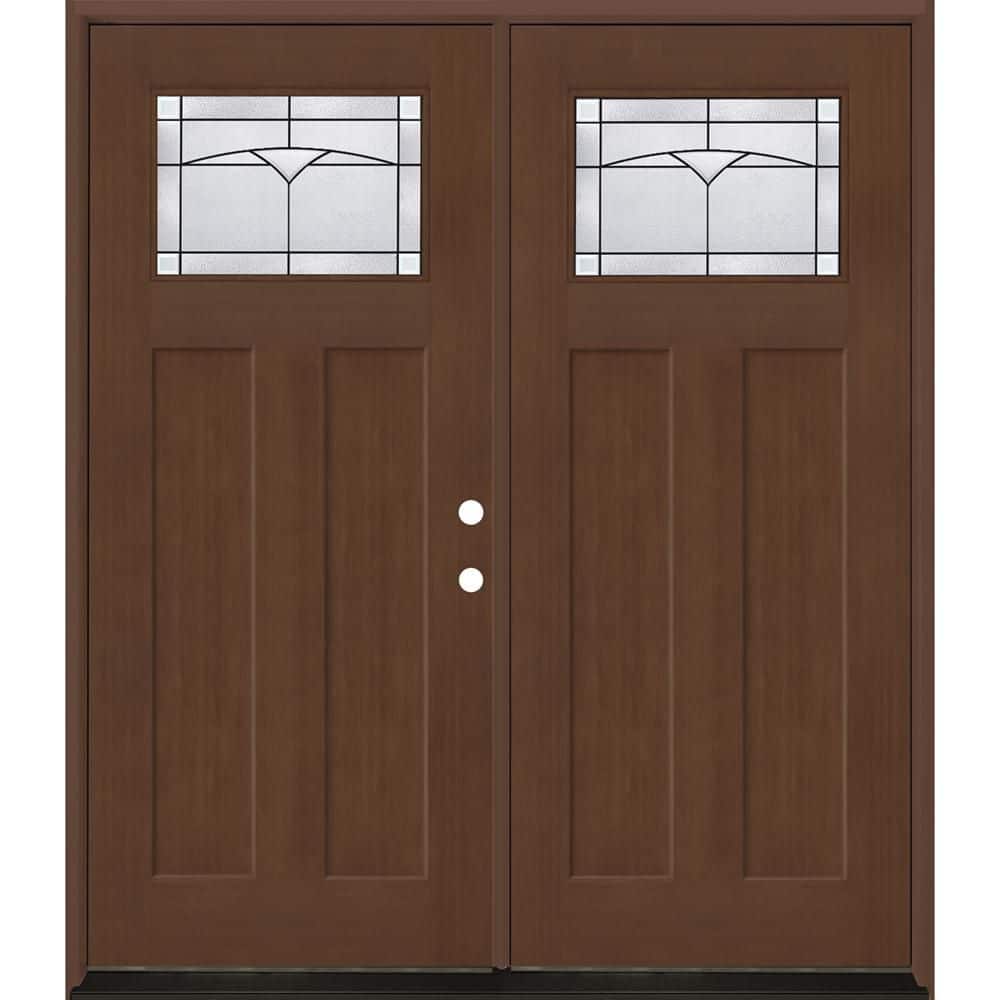 Regency 72 in. x 80 in. 1/4 TopL Horizon Glass LHIS Chestnut Fir Fiberglass Double Prehung Front Door with 4-9/16 Jamb price history on PriceWatchPro