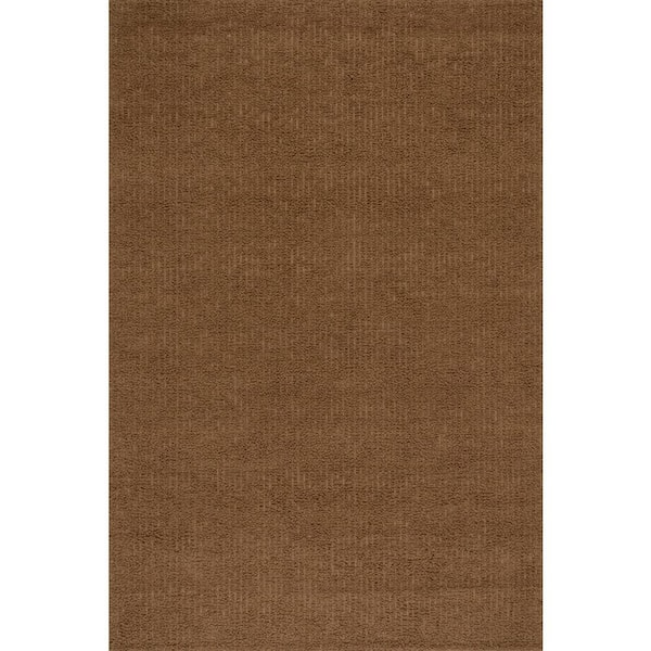 Thellia Textured Flatweave Shag Area Rust 9 ft. x 12 ft. Indoor Area Rug