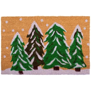 Winter Wonderland 24 in. x 36 in. Coir Door Mat