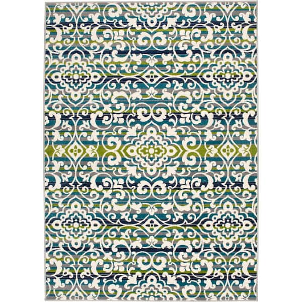 PRIVATE BRAND UNBRANDED Bazaar Macabee Multi 5 ft. x 7 ft. Medallion Polypropylene Area Rug