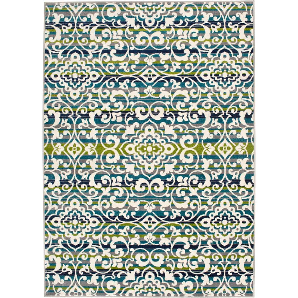 PRIVATE BRAND UNBRANDED Bazaar Macabee Multi 8 ft. x 10 ft. Medallion