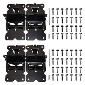 0.62 in. x 6.85 in. Black Self Closing Vinyl Fence, Wood and Heavy Duty Gate Hinges (2-Pieces）