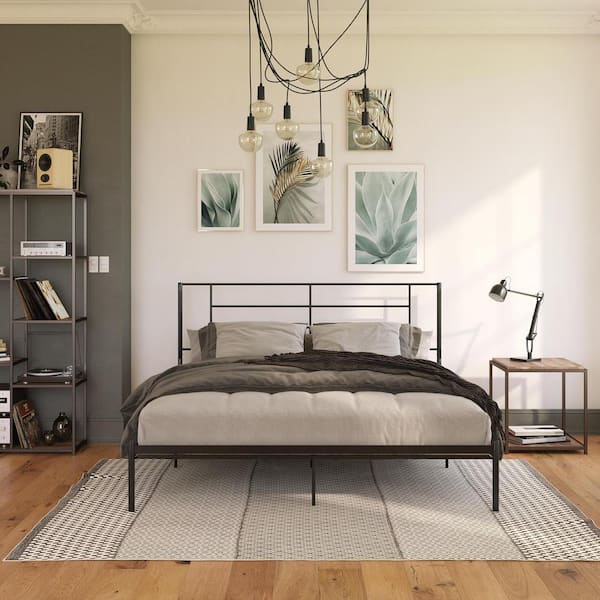 Unbranded Akari Black Metal Frame King Platform Bed