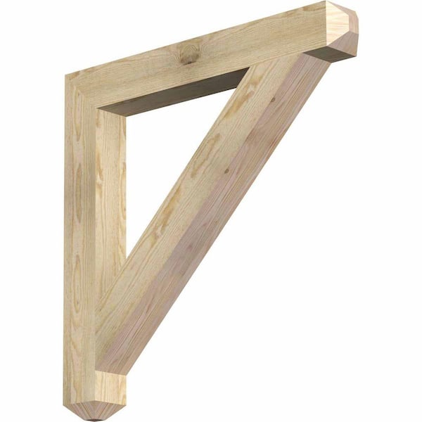 Ekena Millwork 4 in. x 32 in. x 32 in. Douglas Fir Traditional Craftsman Rough Sawn Bracket