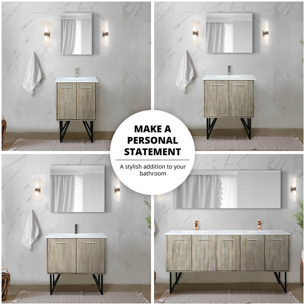 Lancy 60'' Double Bathroom Vanity with White Cultured Marble Top