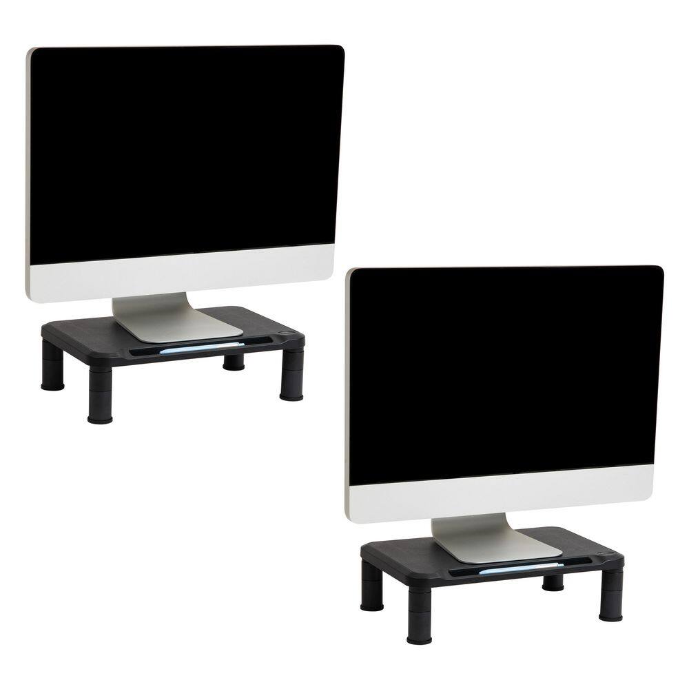 14.5 in. L x 10.5 in. W x 5.25 in. H Monitor Stand with Adjustable Heights, Black Set of 2 price history on PriceWatchPro