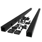 Natural Selections 4.5 ft. x 6 ft. Black 3 Rail Aluminum Adjustable Fence Gate Kit