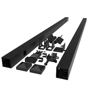 4.5 ft. x 6 ft. Black 3 Rail Aluminum Adjustable Fence Gate Kit