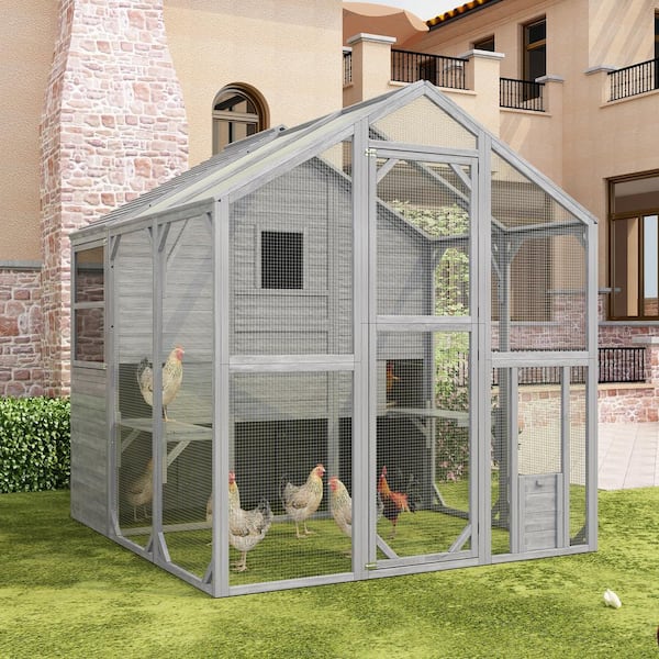 FUFU&GAGA Large Catio Outdoor Cat Enclosures Wooden Cat House with Sleeping Houses,Cat Cage Kitten Condo-Backyard Run Cage for Pet