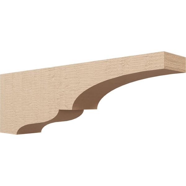 Ekena Millwork 6-in. x 36-in. x 12-in. Series 3 Thin Asheboro Rough Cedar Woodgrain Timberthane Polyurethane Corbel, Primed Tan