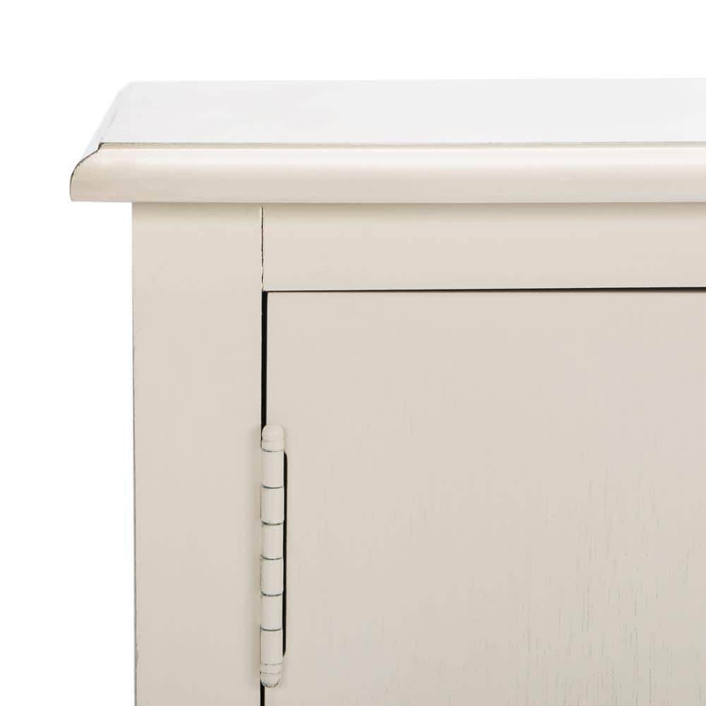 Countryside Charm Distressed White 53" Media Stand with Cabinet