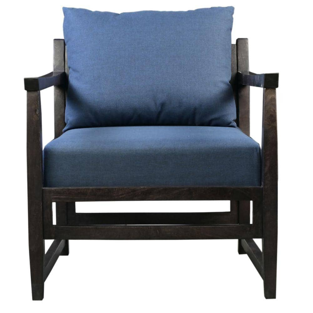 The Urban Port Malibu Navy Blue And Black Open Wood Frame Accent Chair   Blue And Black The Urban Port Accent Chairs Upt 270563 64 1000 