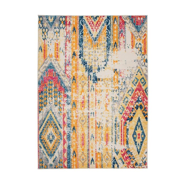 Bohemian Modern Multi 5 ft. x 7 ft. Geometric Area Rug