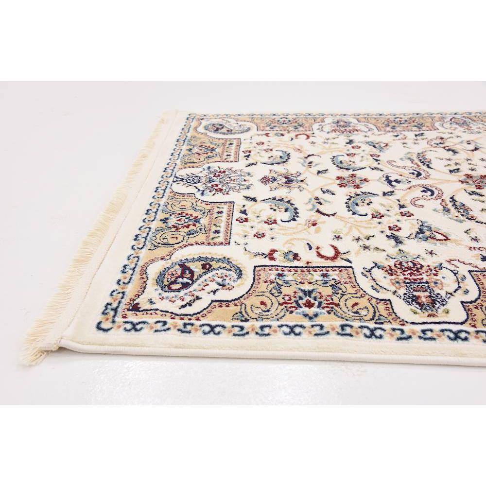 Ivory and Beige Synthetic Persian Runner Rug 3' x 13'