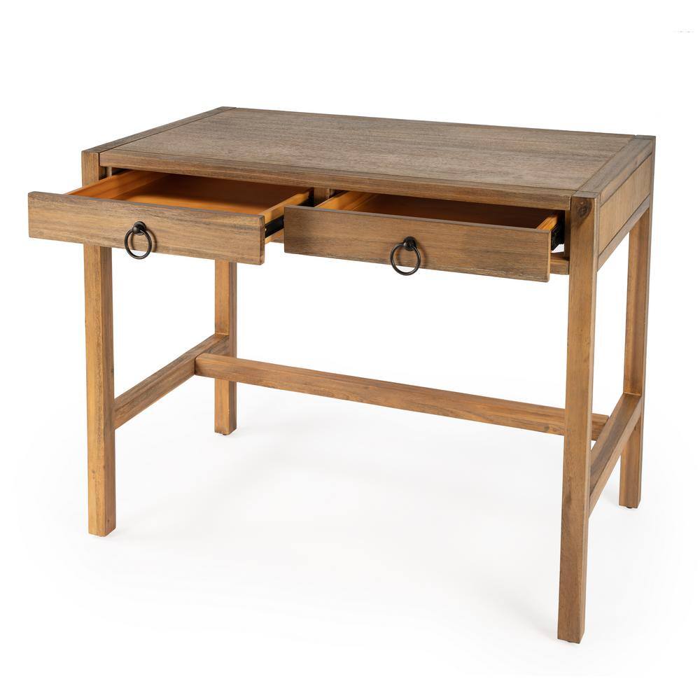 Elin 116'' Natural Wood Writing Desk with Drawers