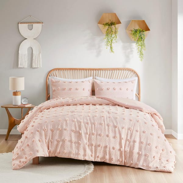 Laura Ashley Delphine 2-Piece Pink Cotton Twin Comforter Set